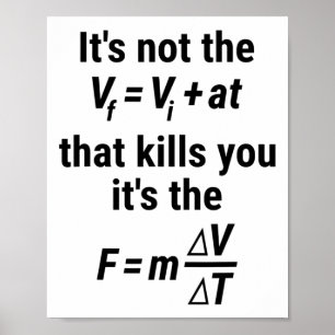 Funny Physical T Shirt mit einem Fall und Kraft Eq Poster