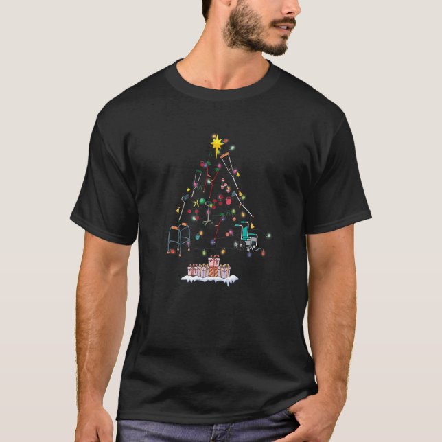 Funny Physical Therapy Weihnachtsbaum für PT Thera T-Shirt (Vorderseite)