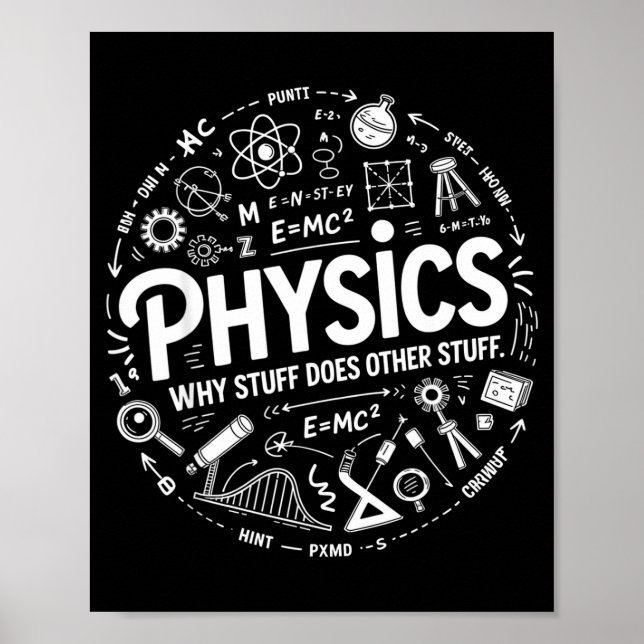 Funny Physics Nerd Science Humor Stem Quote  Poster (Vorne)