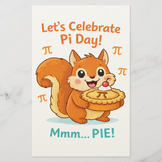 Funny Pi Day Animal with Pie – Math Lover Gift Briefpapier (Vorderseite)