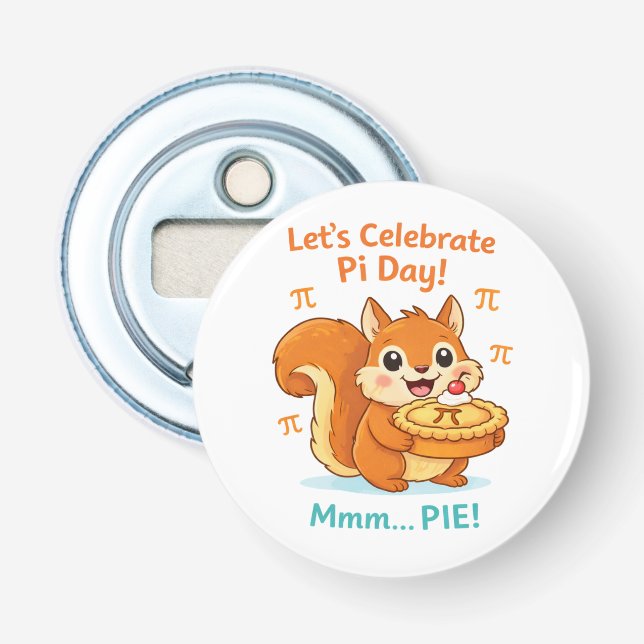 Funny Pi Day Animal with Pie – Math Lover Gift Flaschenöffner (Vorderseite)