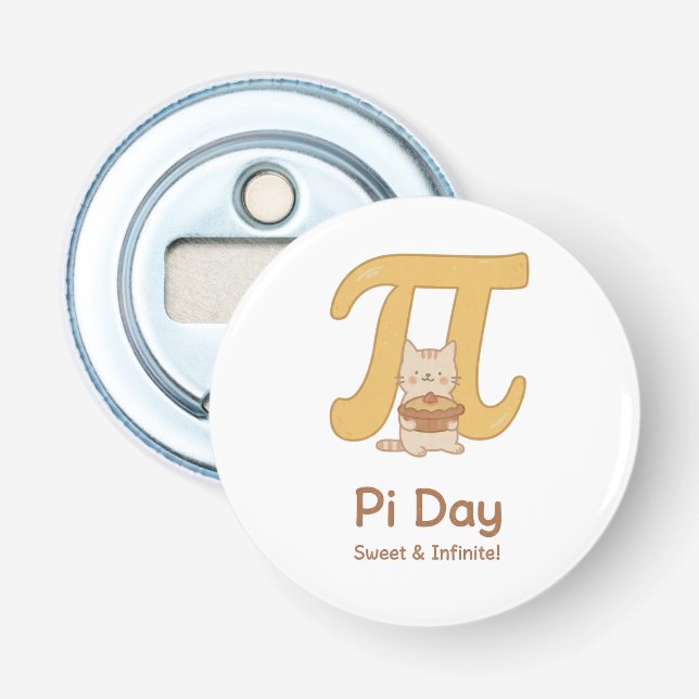 Funny Pi Day Animal with Pie – Math Lover Gift Flaschenöffner (Vorderseite)