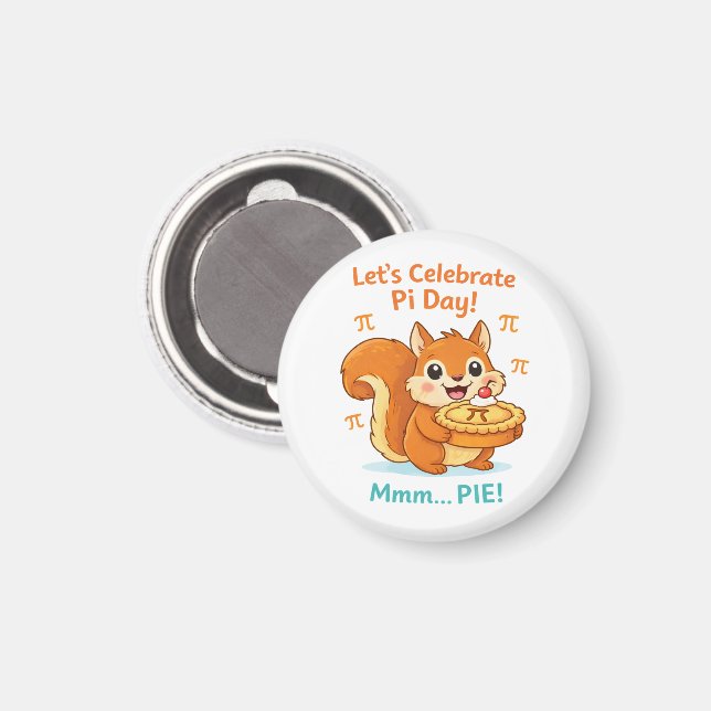 Funny Pi Day Animal with Pie – Math Lover Gift Magnet (Vorderseite/Rückseite)