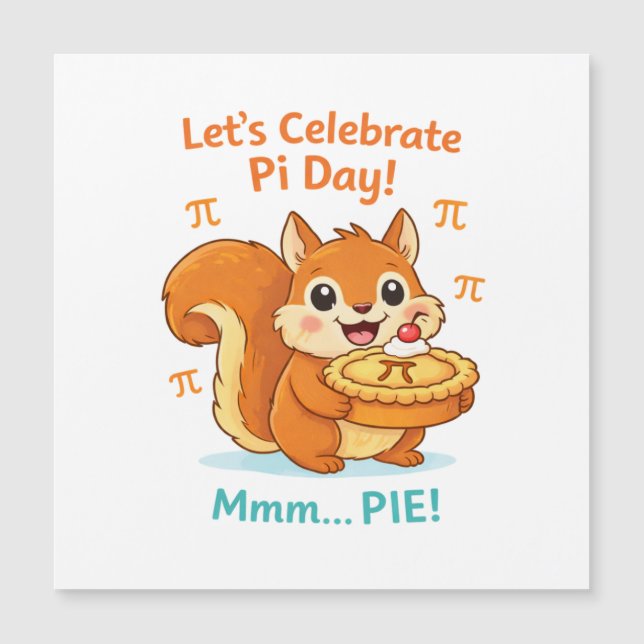Funny Pi Day Animal with Pie – Math Lover Gift Magnetkarte (Vorderseite)