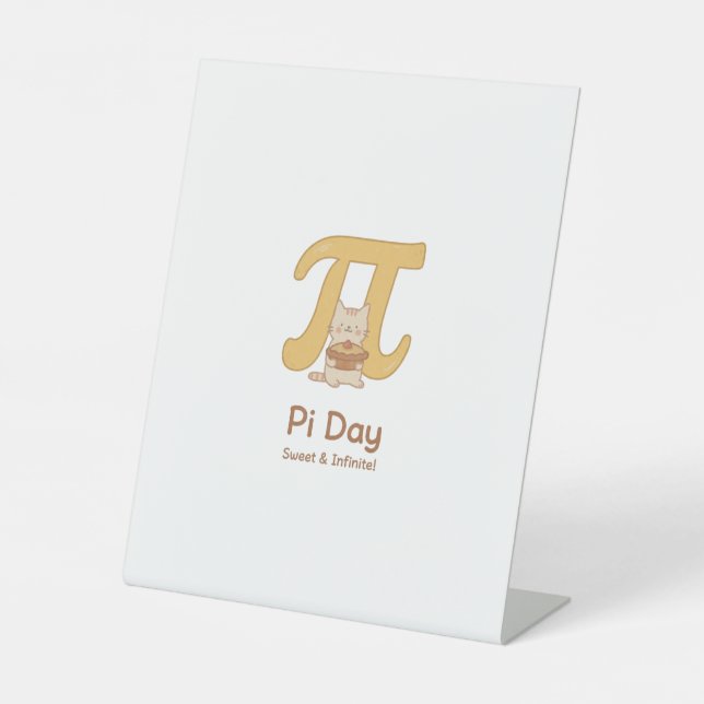 Funny Pi Day Animal with Pie – Math Lover Gift Sockelschild (Vorderseite)