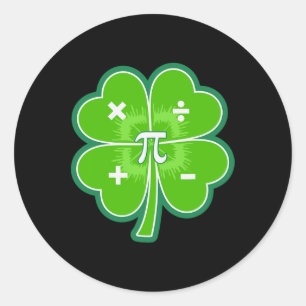 Funny Pi Day Math Patricks Day Kleeblatt Grün Runder Aufkleber