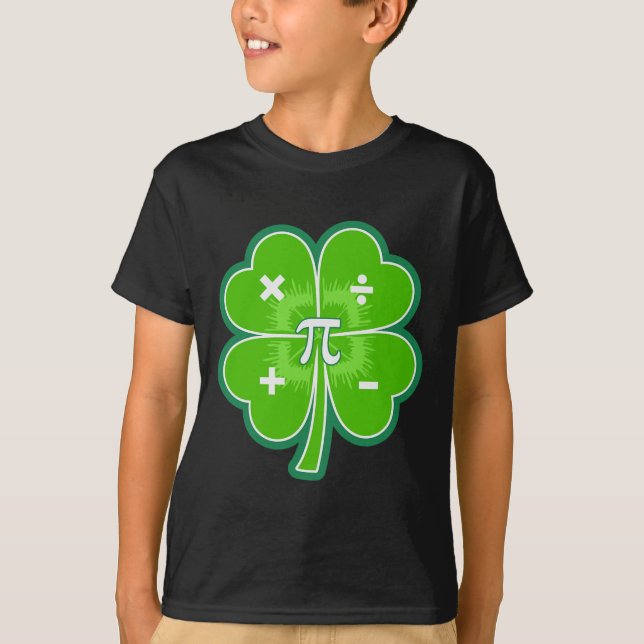 Funny Pi Day Math Patricks Day Kleeblatt Grün T-Shirt (Vorderseite)
