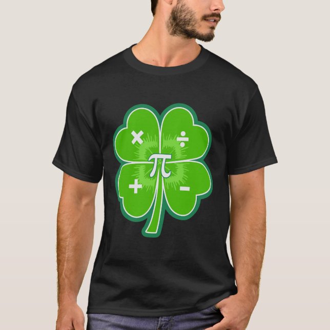 Funny Pi Day Math Patricks Day Kleeblatt Grün T-Shirt (Vorderseite)