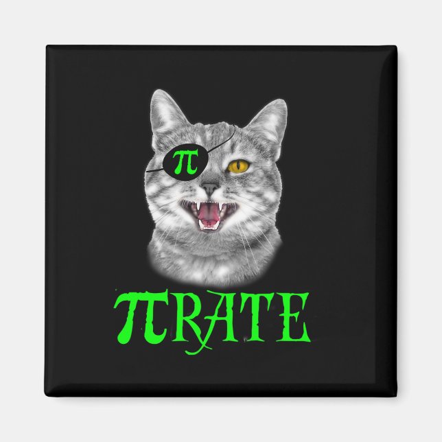 Funny Pi Day Math Science Cat Pirate Color Magnet (Vorne)