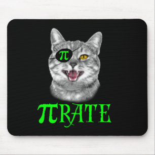 Funny Pi Day Math Science Cat Pirate Color Mousepad