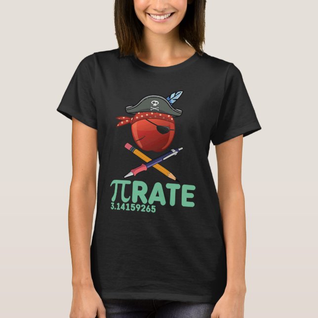 Funny Pi Day Pirate Apple Costume Math Teacher Boy T-Shirt (Vorderseite)