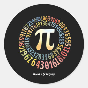 Funny Pi Day Spiral Numbers Cool mathematisch Runder Aufkleber