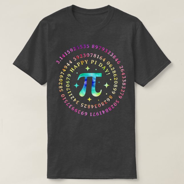 Funny Pi Day Spiral Pi Mathe Gefärbte Krawatte Leh T-Shirt (Design vorne)