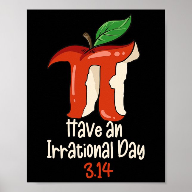 Funny Pi Day Symbol mit Apfeldekor Funny Mathe The Poster (Vorne)
