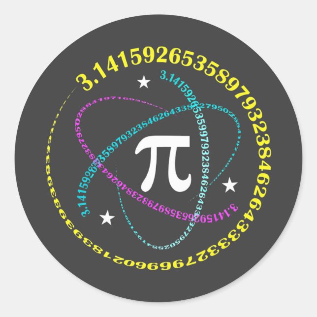 Funny Pi Day  with Pie – Math Lover Gift Runder Aufkleber (Vorderseite)