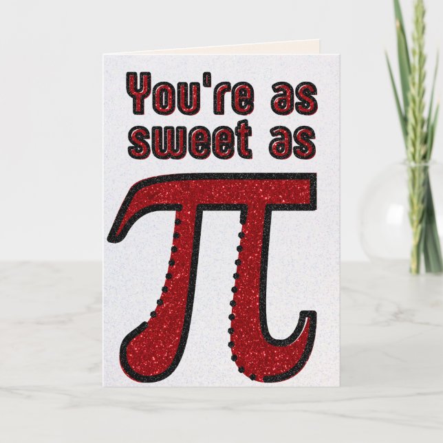 Funny Pi Math Joke Glitzer Valentine Card Karte (Vorderseite)