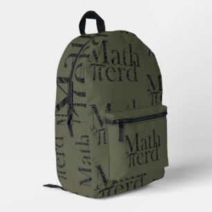 Funny Pi Mathe Nerd Science Teacher All Army Green Bedruckter Rucksack