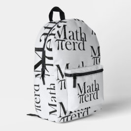 Funny Pi Mathe Nerd Science Teacher Black and Whit Bedruckter Rucksack