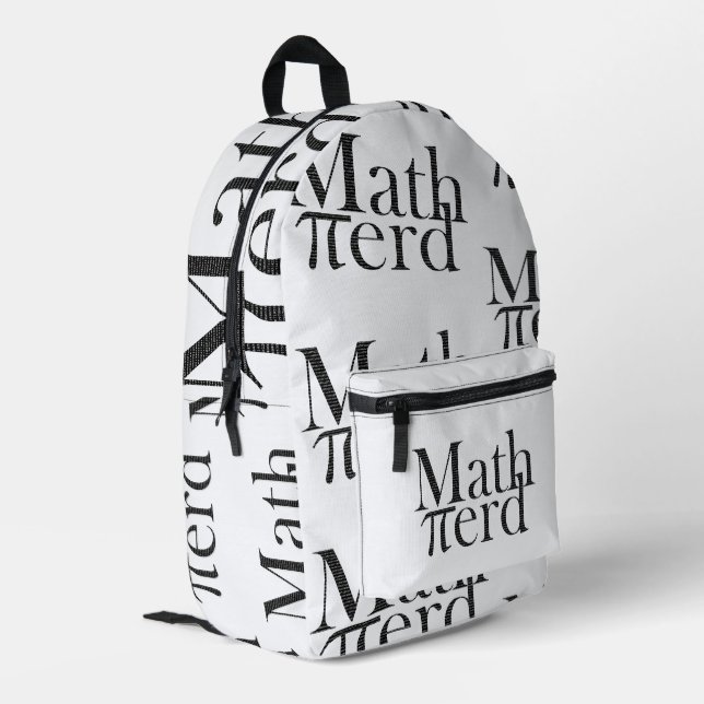 Funny Pi Mathe Nerd Science Teacher Black and Whit Bedruckter Rucksack (Rückseitige Ecke links)