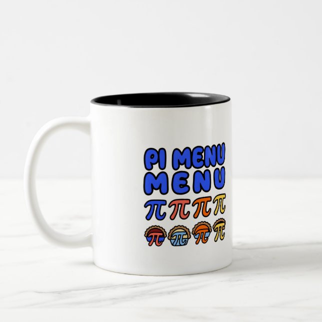 Funny Pi Menu Coffee Mug – Math Lover Gift Zweifarbige Tasse (Links)