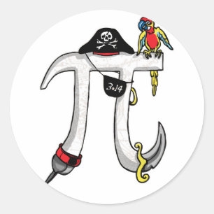 Funny Pi rate Pi Day Spaß Runder Aufkleber