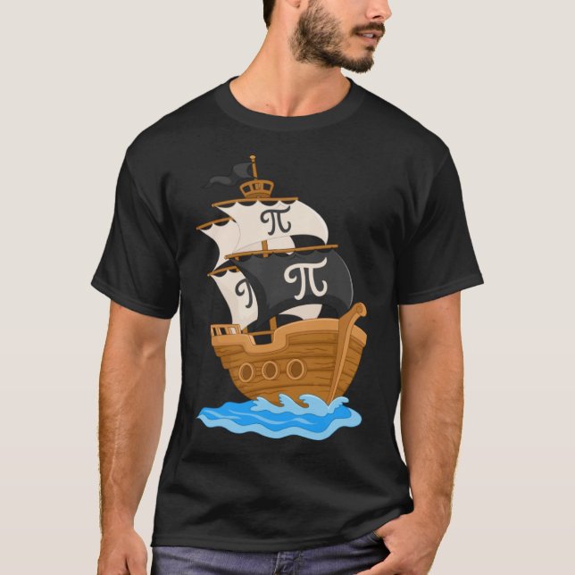 Funny Pi rate Schiff Happy Pi Day Math Lover Geek  T-Shirt (Vorderseite)
