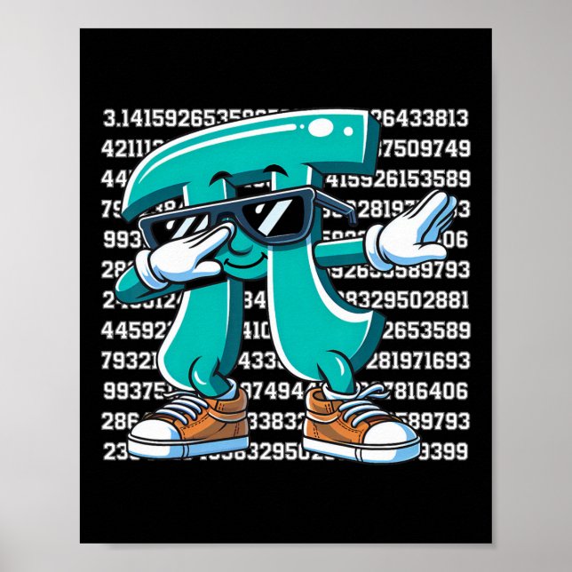 Funny Pi Symbol Dabbing Kinder Jungen Jugend Mathe Poster (Vorne)