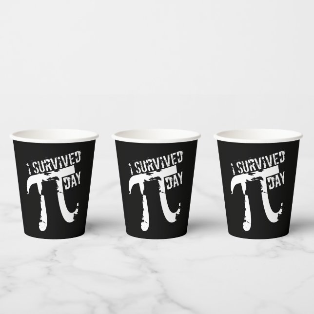 Funny Pi Symbol - Ich überlebte Pi Day Paper Cups Pappbecher (Multi)