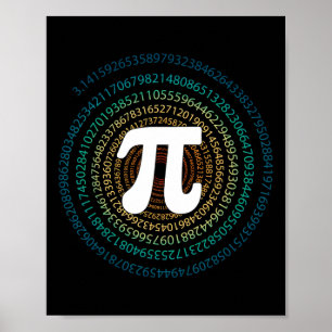Funny Pi Tag 3.14 Pi Spiral Mathe Geek Student Tea Poster