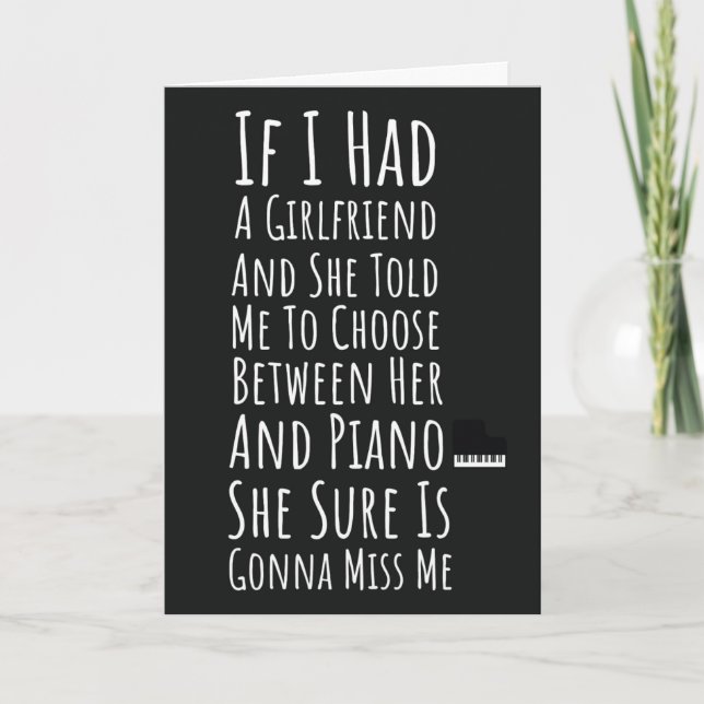Funny Pianist Cards For Men Him Boys Piano Player Karte (Vorderseite)