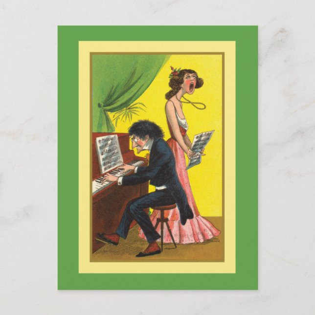 Funny Pianist und Sänger Postkarte (Vorderseite)
