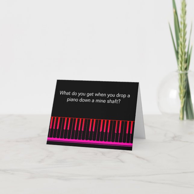 Funny Piano Joke Birthday Card Karte (Vorderseite)