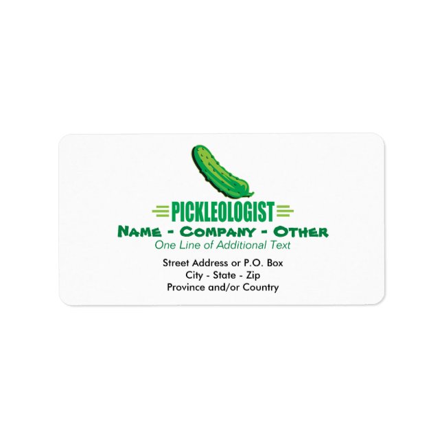 Funny Pickle Adressaufkleber (Vorne)