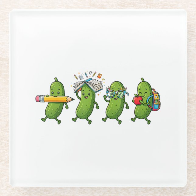 Funny Pickle Back to School Teacher Student Women  Glasuntersetzer (Vorderseite)