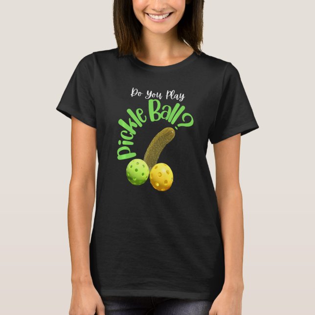 Funny Pickle Ball Men Sport Lover Happy Hour Rock T-Shirt (Vorderseite)