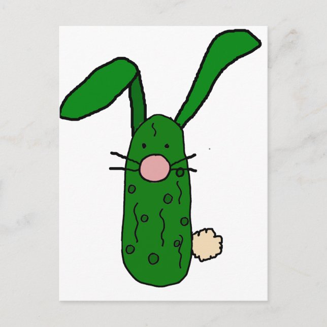 Funny Pickle Bunny Rabbit Art Postkarte (Vorderseite)