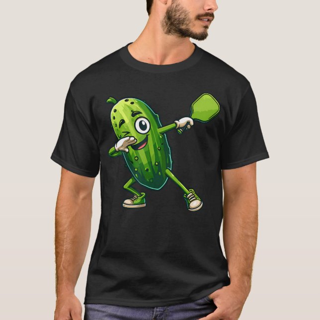 Funny Pickle Dabbing Pickleball Dink Master Enthus T-Shirt (Vorderseite)