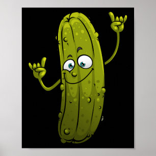 Funny Pickle Designs for Men Women Cucumber Dancin Poster