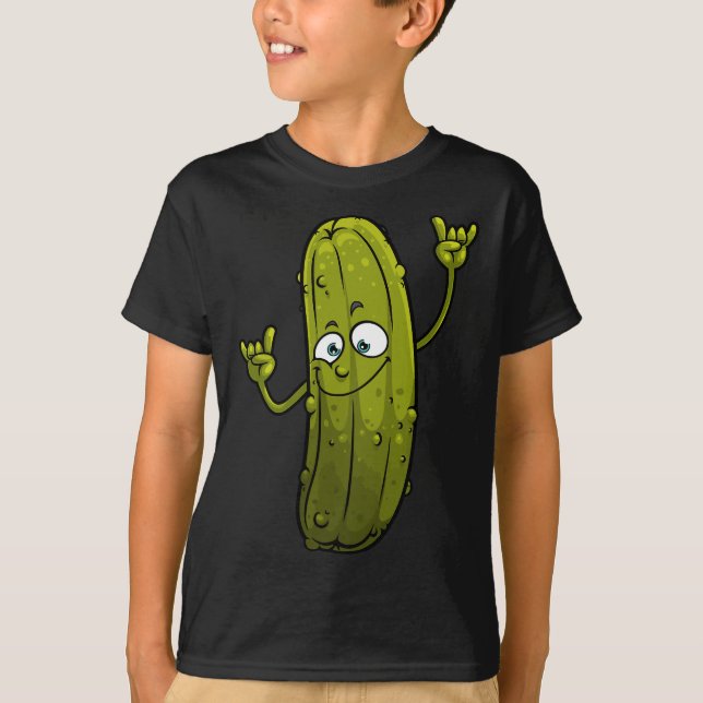 Funny Pickle for Men Cucumber Dancing Food T-Shirt (Vorderseite)