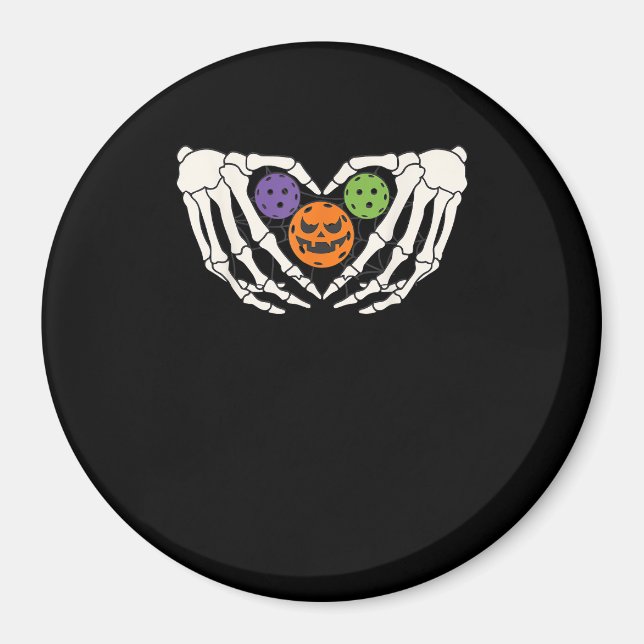 Funny Pickle Halloween Skeleton Hände Herz Pumpki Magnet (Vorne)