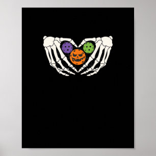 Funny Pickle Halloween Skeleton Hände Herz Pumpki Poster