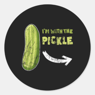 Funny Pickle i'm with the Pickle' Matching Hallowa Runder Aufkleber