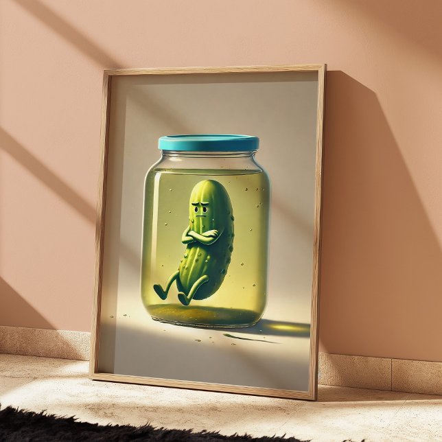 Funny Pickle in a Jar Art Print Retro Küche Poster (Von Creator hochgeladen)