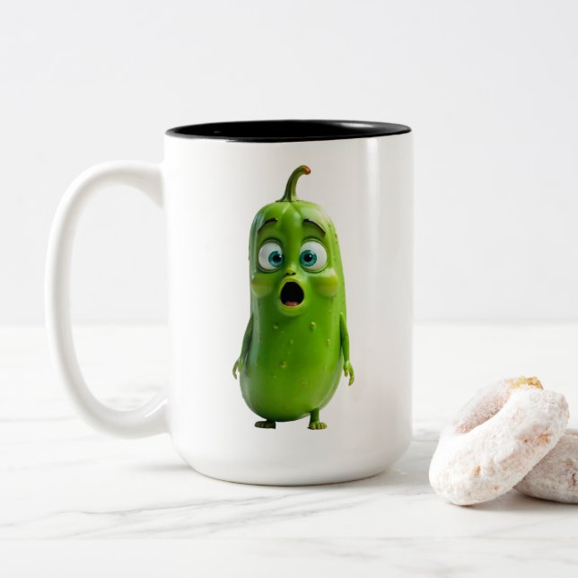 Funny Pickle Mug Zweifarbige Tasse (Mit Donut)