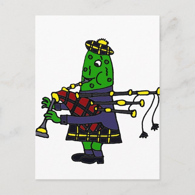 Funny Pickle Pantoli Bagpipe Original Postkarte (Vorderseite)