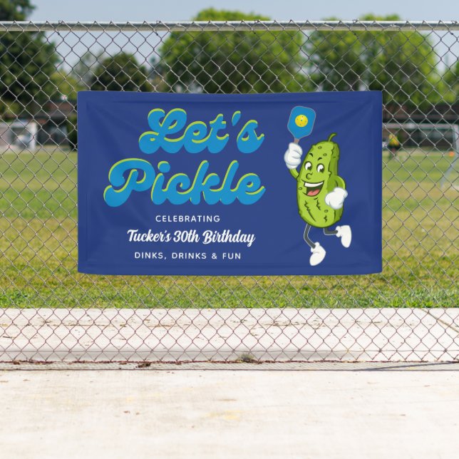 Funny Pickle Pickleball Geburtstagsparty Banner (Insitu)