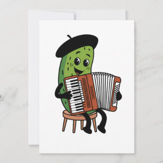 Funny Pickle Playing Accordion Design Dankeskarte