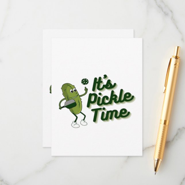 Funny Pickle Playing Pickleball Begleitkarte (Vorderseite/Rückseite Beispiel)