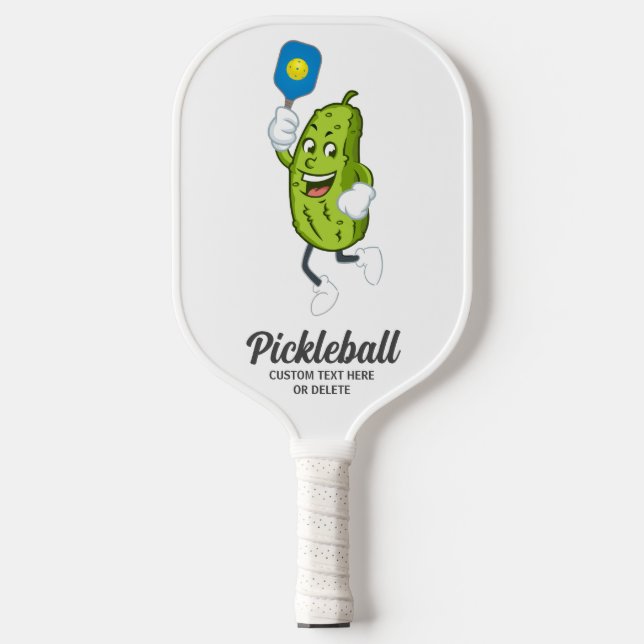 Funny Pickle Playing Pickleball Custom Text Pickle Pickleball Schläger (Vorderseite)