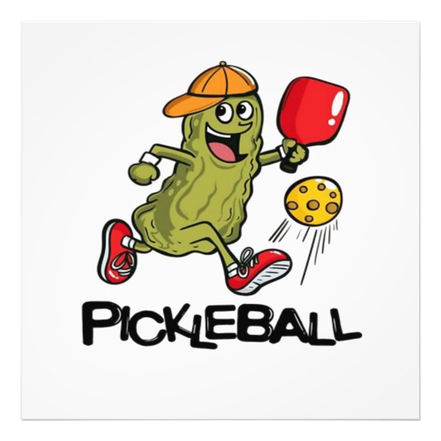 Funny Pickle Playing Pickleball Fotodruck (Vorne)